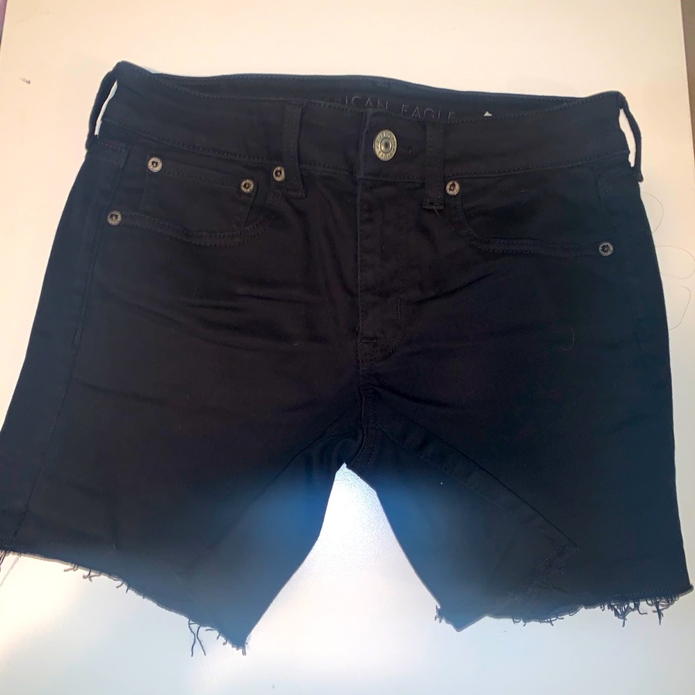 Black jean shorts
